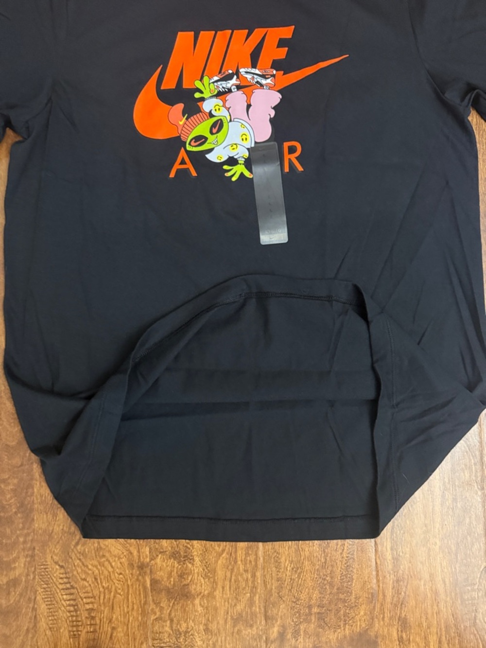 Nike Men’s Black Short Sleeve Tee with Orange Swoosh Multicolor Graphic Size L - Picture 9 of 16
